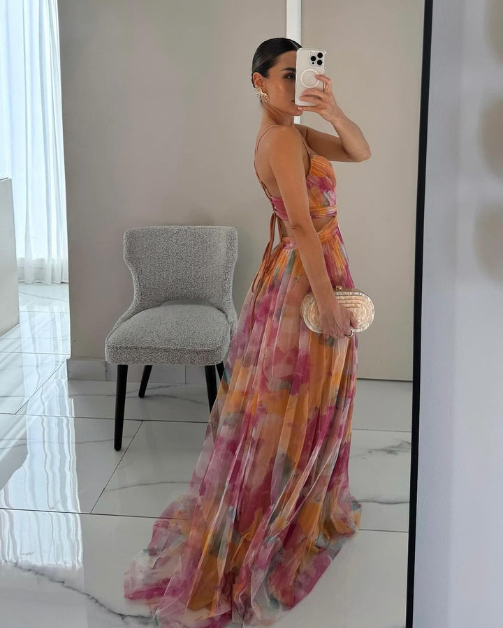 La Fiora™ | Abito Maxi Eleganza Floreale