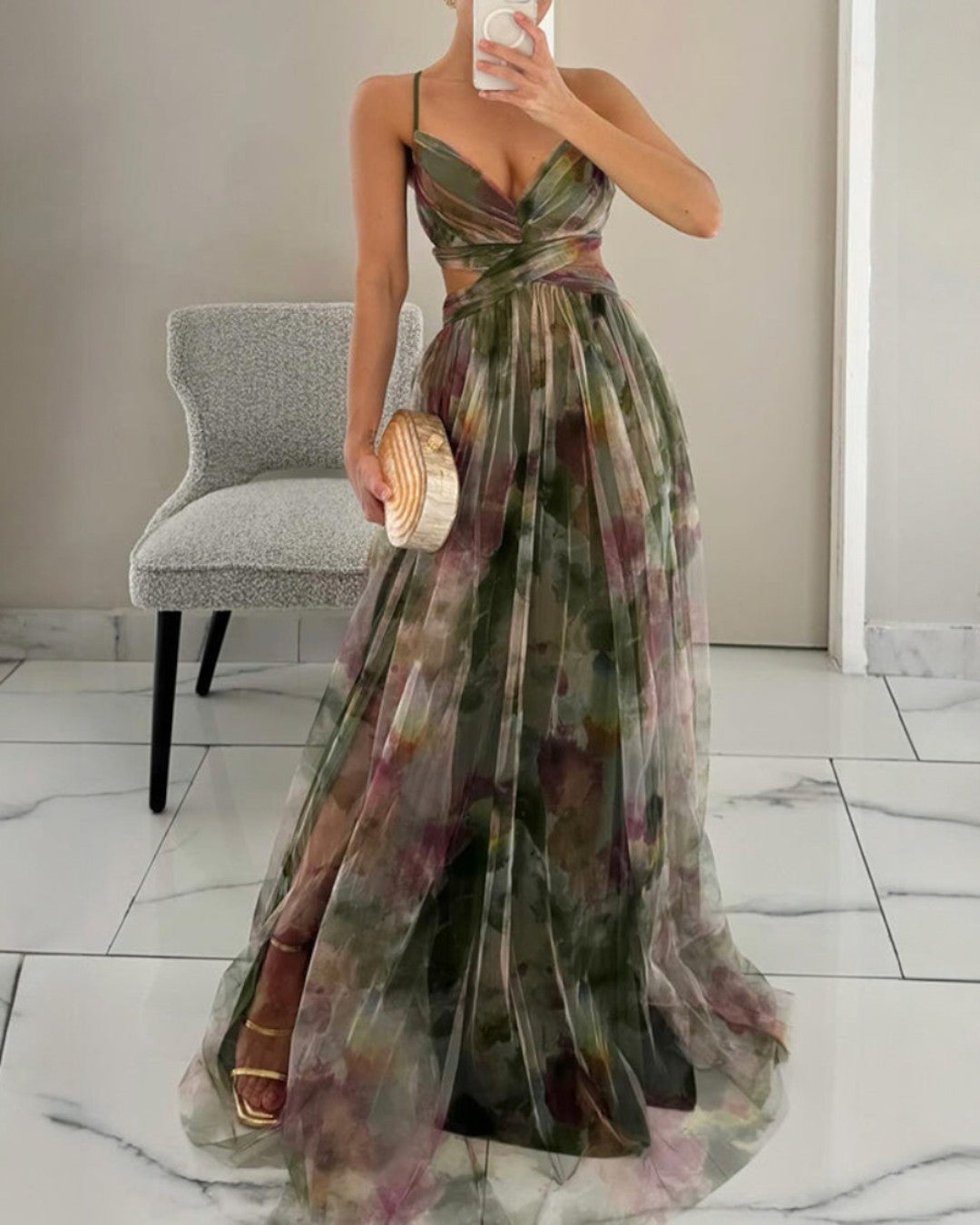 La Fiora™ | Abito Maxi Eleganza Floreale