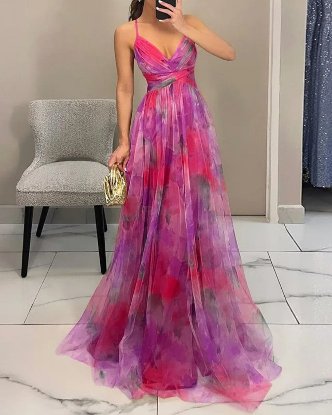 La Fiora™ | Abito Maxi Eleganza Floreale