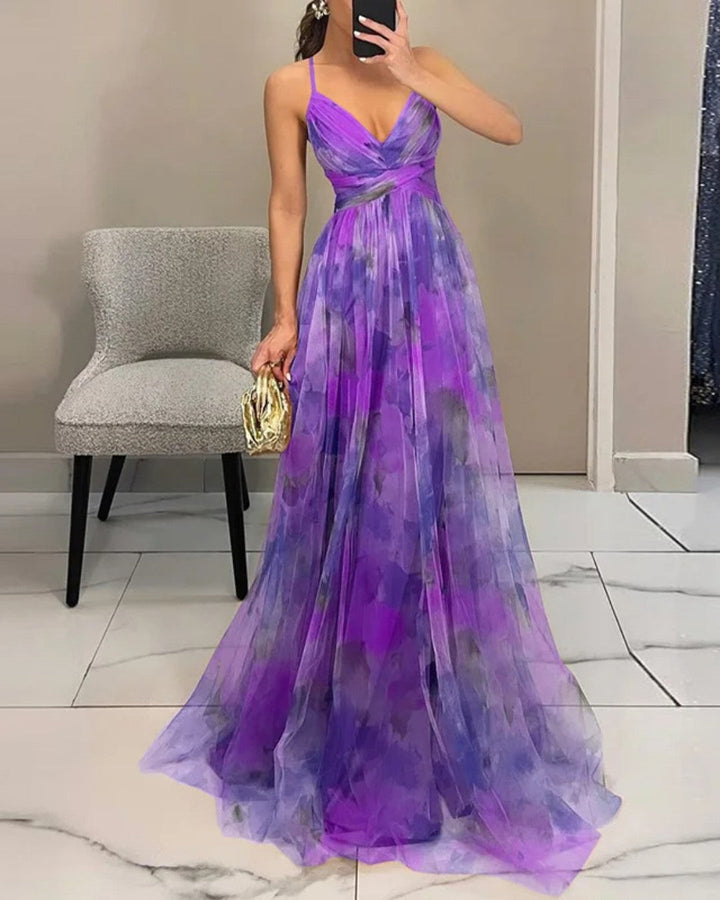 La Fiora™ | Abito Maxi Eleganza Floreale